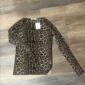 Leopard Print Long Sleeve Top